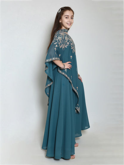 Verona Teal Cape Sharara