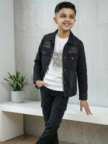 3-Pc Black Jacket Pants Set