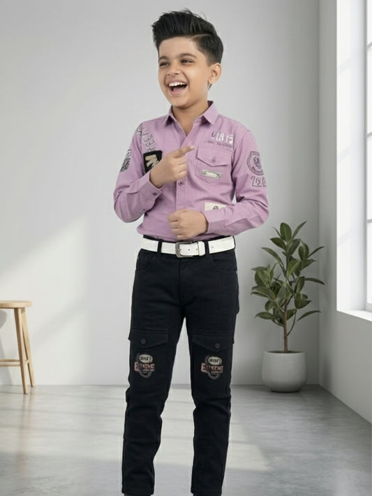 3-Pc Lavender Casual Pants Set