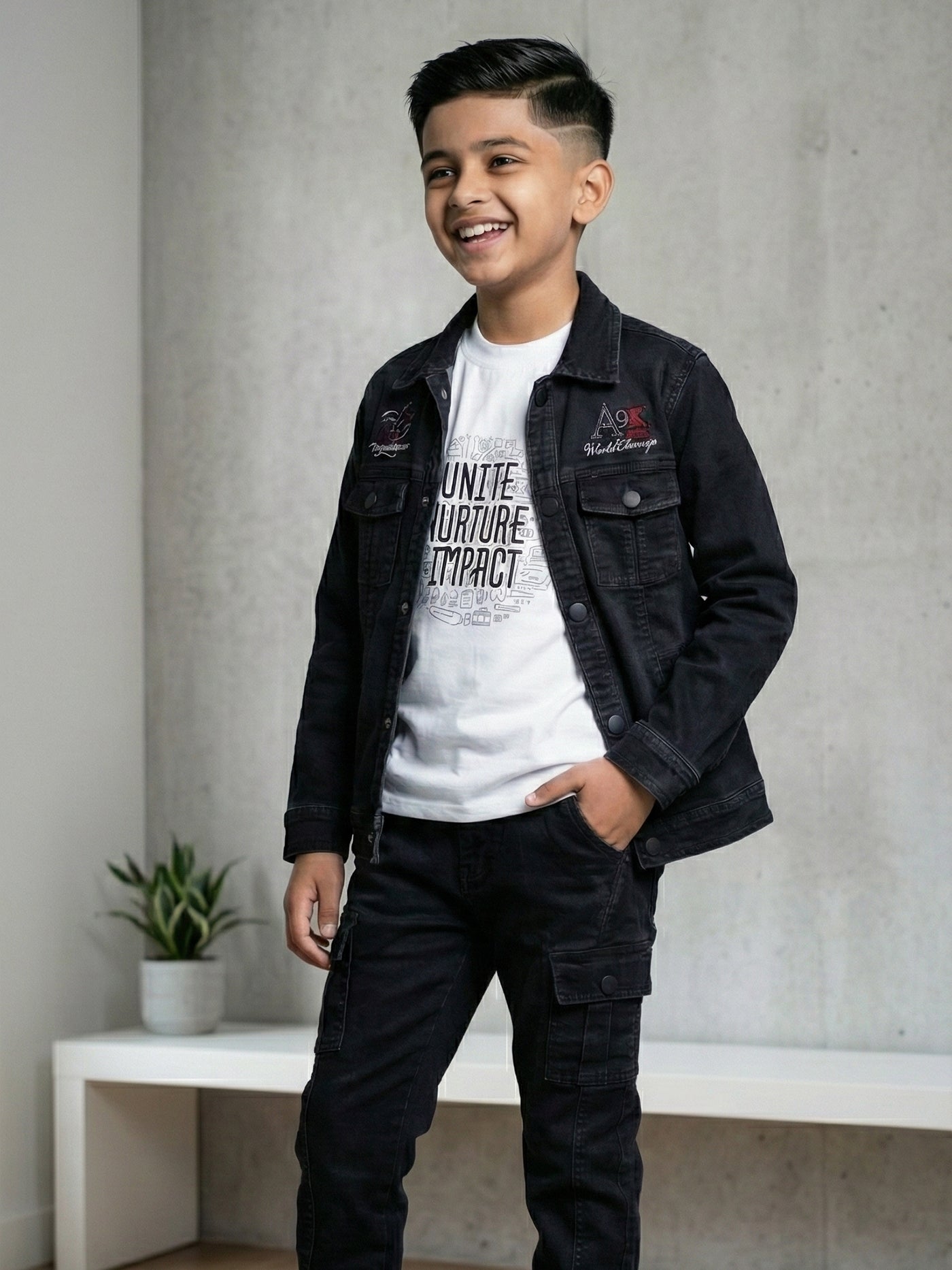 3-Pc Black Jacket Pants Set