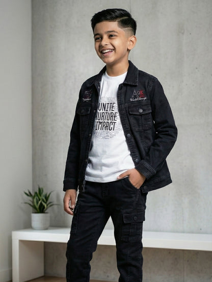 3-Pc Black Jacket Pants Set