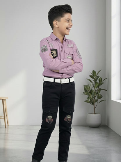 3-Pc Lavender Casual Pants Set