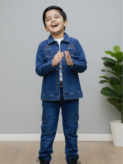 3-Pc Blue Denim Pants Set