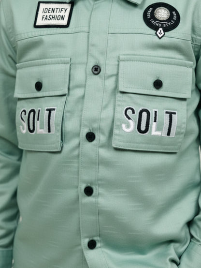 3-Pc Pastel Green Casual Pants Set