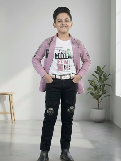 3-Pc Lavender Casual Pants Set