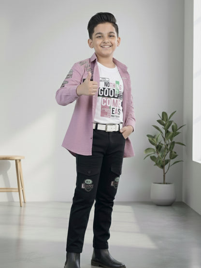 3-Pc Lavender Casual Pants Set