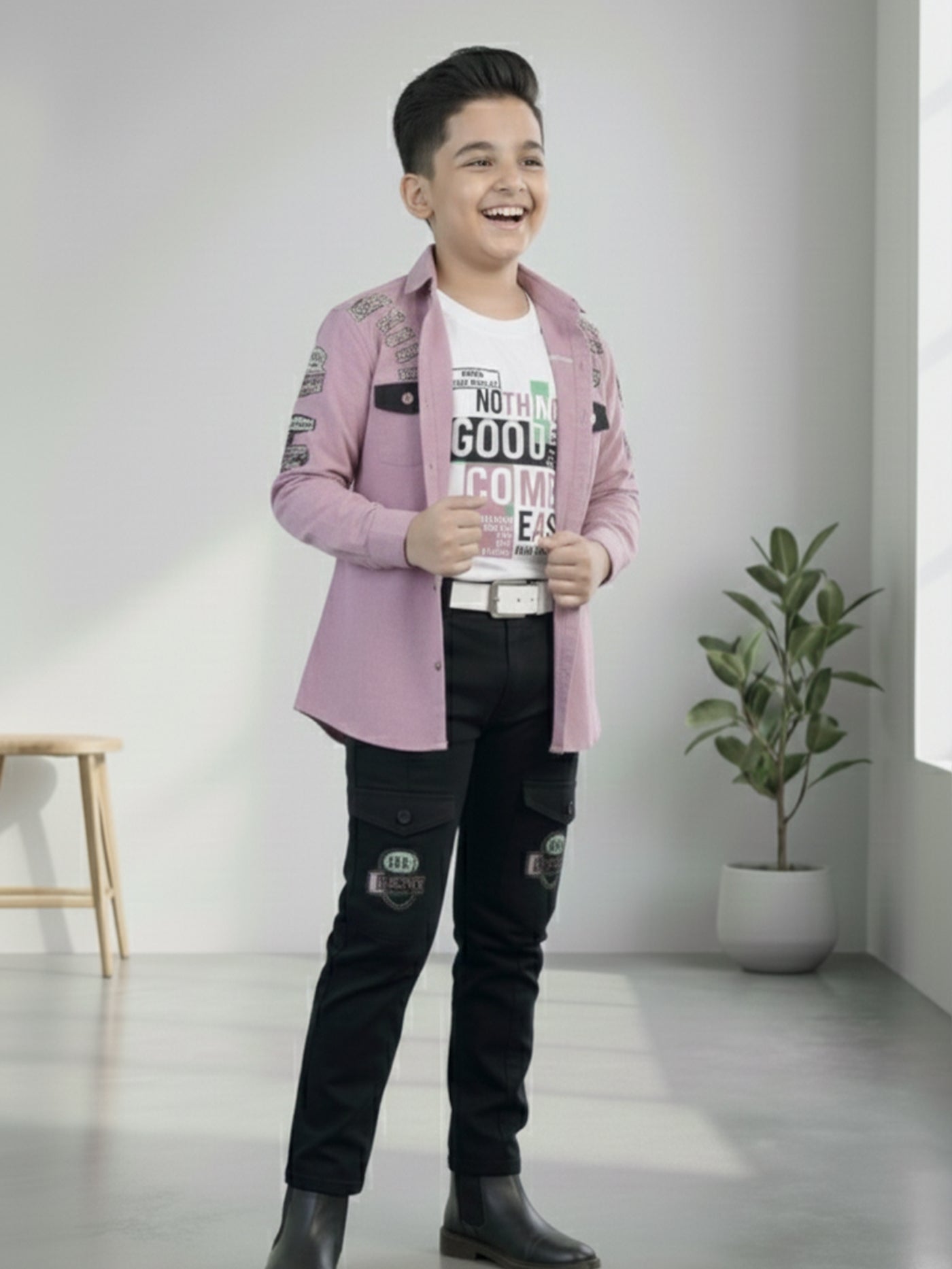 3-Pc Lavender Casual Pants Set