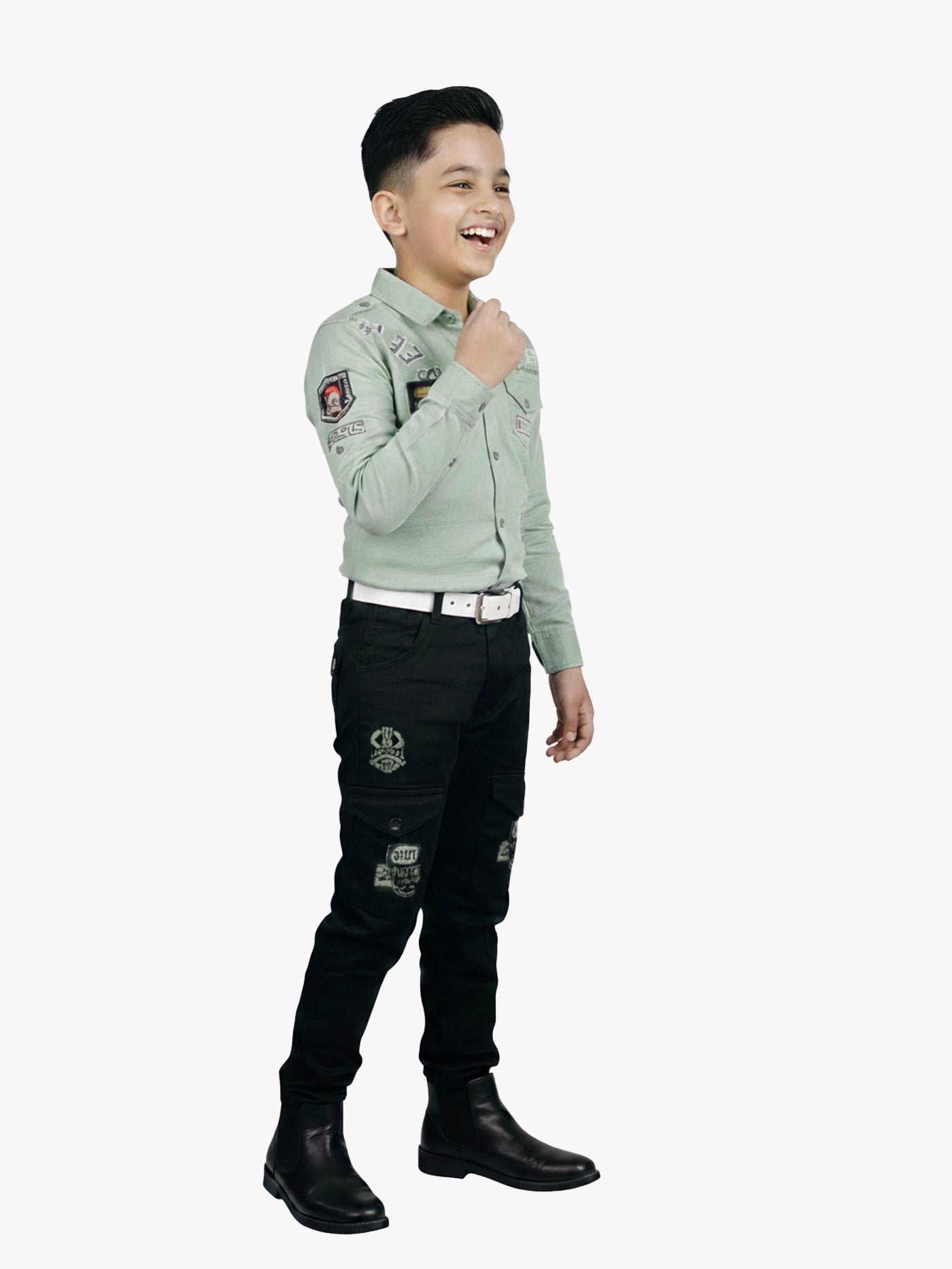 3-Pc Mint Green Casual Pants Set