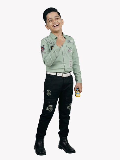 3-Pc Mint Green Casual Pants Set