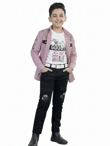 3-Pc Lavender Casual Pants Set